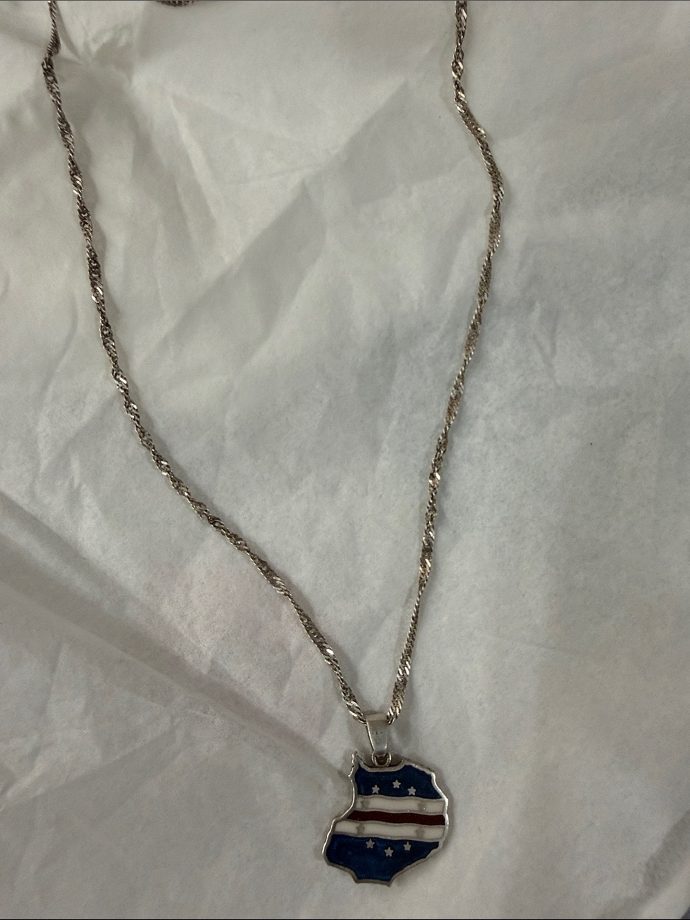 Cape Verde Boa Vista 925 Silver pendant and twisted rope necklace